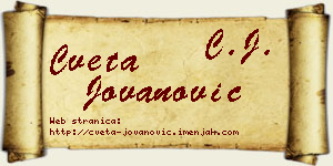 Cveta Jovanović vizit kartica
